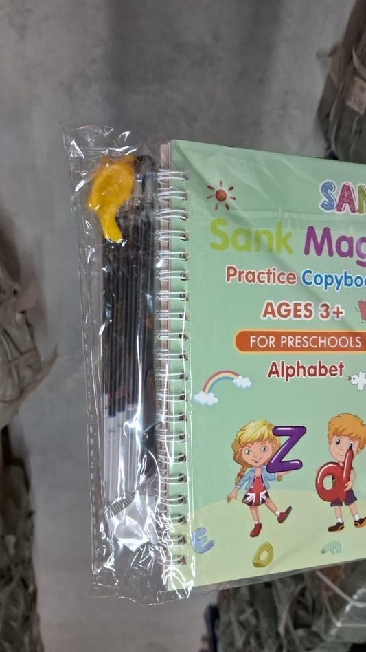 Easy Sank Magic Practice Copybook (4 BOOKS,1 PEN,1 GRIP,10 REFILL) Pack of 1