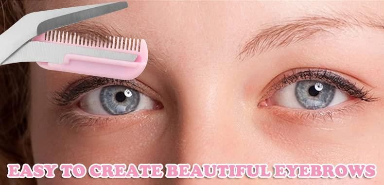 Stainless Steel Eyebrow Shaping Cut Scissors Comb Hair Remover