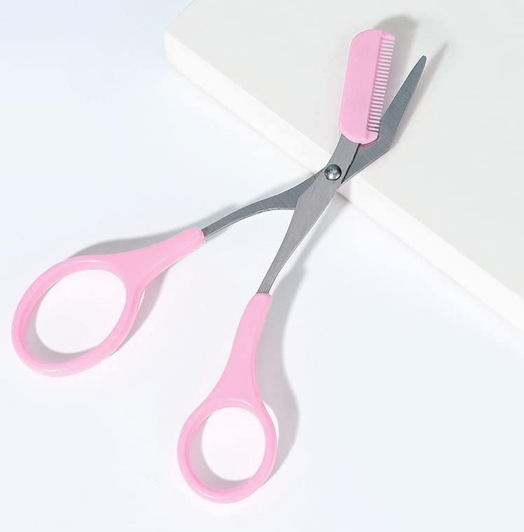 Stainless Steel Eyebrow Shaping Cut Scissors Comb Hair Remover