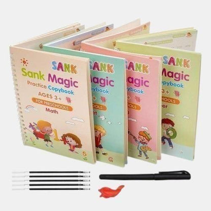 Easy Sank Magic Practice Copybook (4 BOOKS,1 PEN,1 GRIP,10 REFILL) Pack of 1