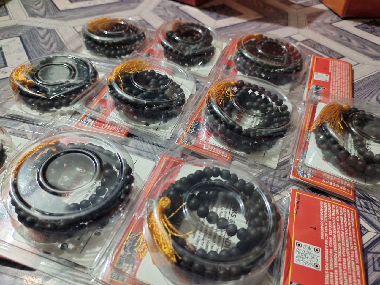 Karungali Mala Original 108 Beads | Divine Hindu Karungali Mala Original | 8mm Unpolished Karungali Malai with Lab Certificate for Spiritual Use